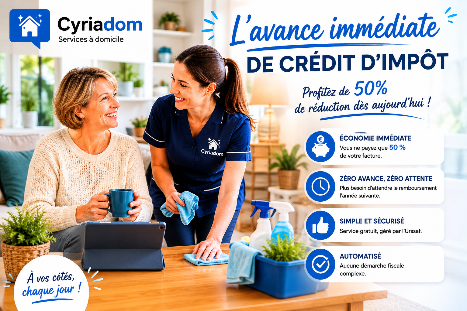 L'avance immédiate de crédit d'impôt explication par Cyriadom Services à domicile